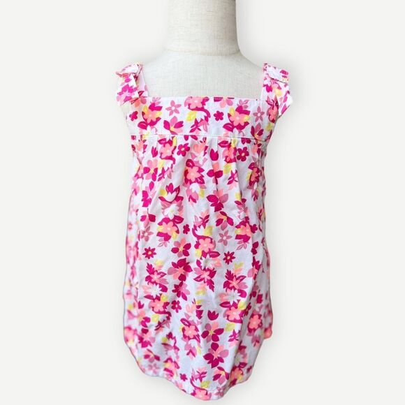 Carter’s Girls Toddler Kids Bow Shoulder Pink Floral Sleeveless Tank Top. 4. 4T. - Picture 1 of 6